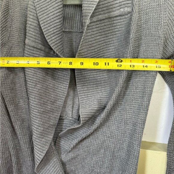 Lululemon Cashmere Bamboo Cardigan Sweater Wrap Tie Tencel Belt Open Waffle Knit - Picture 14 of 15